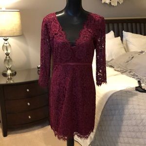 Maroon/burgundy lace dress